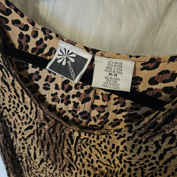 Phool Vintage Longline Layered Animal Print Maxi Dress - Picture 5 of 7